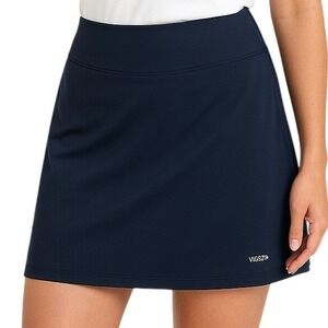 Viodia Skort Navy Blue Pull On Side Slits Drawstring Athletic Golf Tennis LG
